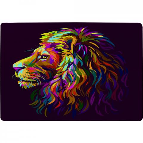 Lion'S Head On A Purple Background In Popart Style Designer Rug - Purple / 200cm