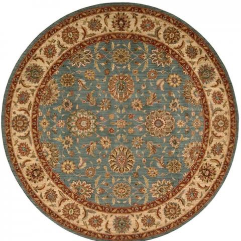 Living Treasure Circle Rugs by Nourison LI05 in Aqua