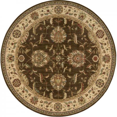 Living Treasure Circular Rugs LI04 in Brown