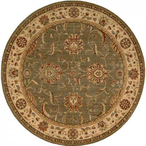 Living Treasure Circular Rugs LI04 in Green