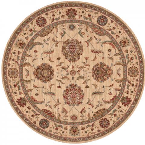 Living Treasure Circular Rugs LI04 in Ivory