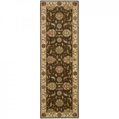 Living Treasure Hallway Runners by Nourison LI04 in Brown