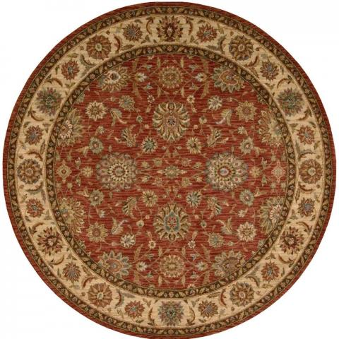 Living Treasure Round Rugs by Nourison LI05 in Rust