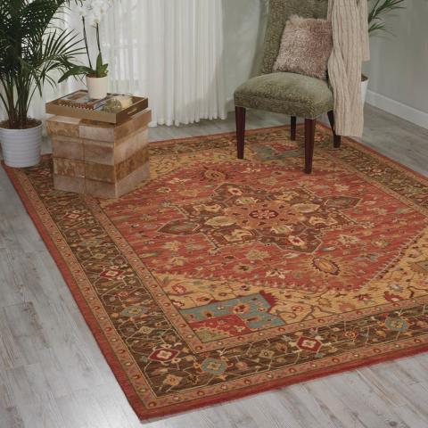 Living Treasure Rugs by Nourison LI01 in Rust