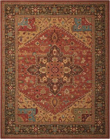 Living Treasures Woolen Rug Rust LI01 