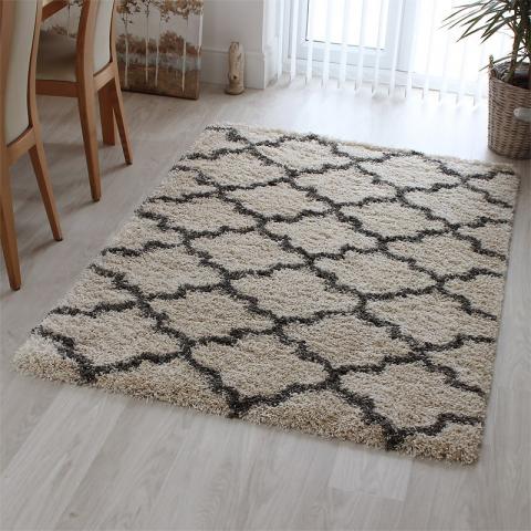 Logan Rug Ogee Ivory Grey 