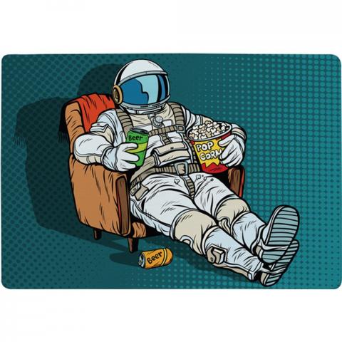 Loneliness In Space. Pop Art Retro Designer Rug - Blue / 150cm