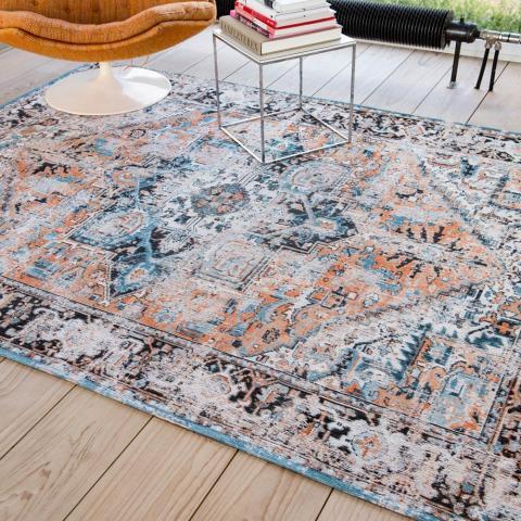 Louis De Poortere Antique Heriz Rugs 8705 in Seray Orange