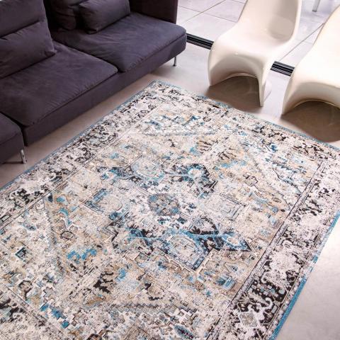 Louis De Poortere Antique Heriz Rugs 8708 in Golden Horn Beige