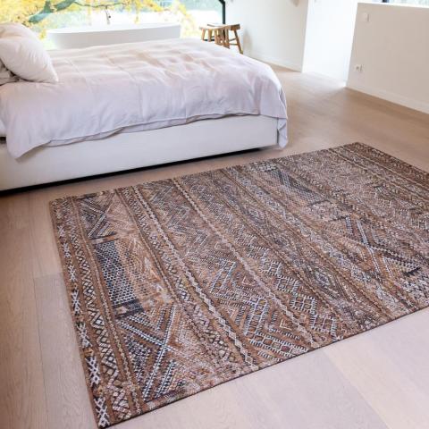 Louis De Poortere Designer Kilim Rugs in 9112 Agdal Brown