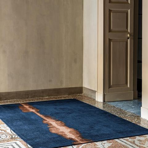 Louis De Poortere Designer Linares Rugs in 9056 Navy Blue