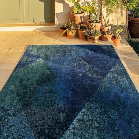 Louis De Poortere Designer Lisboa Rugs in 9052 Sapphire Blue