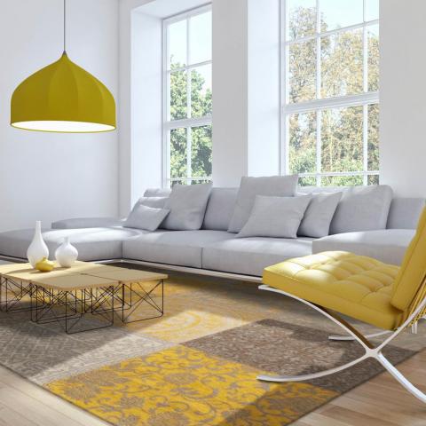 Louis De Poortere Rugs Vintage Multi 8084 Yellow