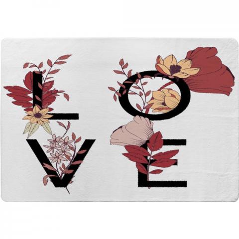 Love Typography Designer Rug - White / 200cm