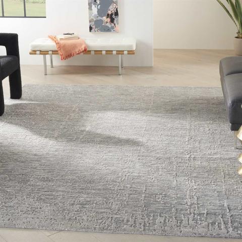 Luna Rug LUN01 Grey Silver Abstract 