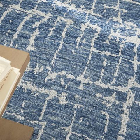 Luna Rug LUN02 Blue Silver Abstract 