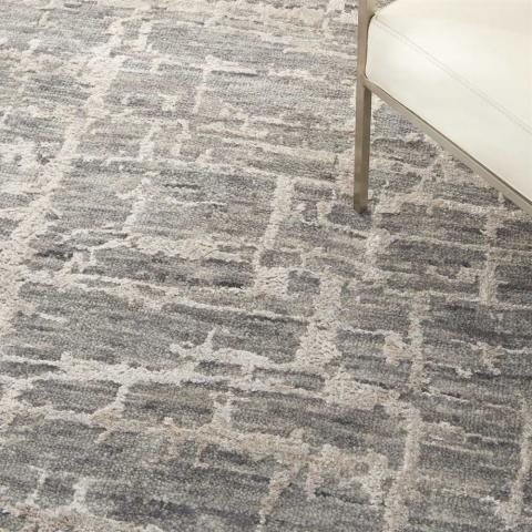 Luna Rug LUN02 Grey Silver Abstract 