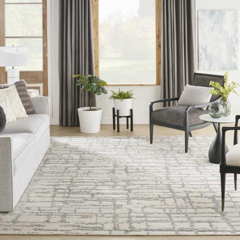 Luna Rug LUN02 Ivory Grey Abstract 