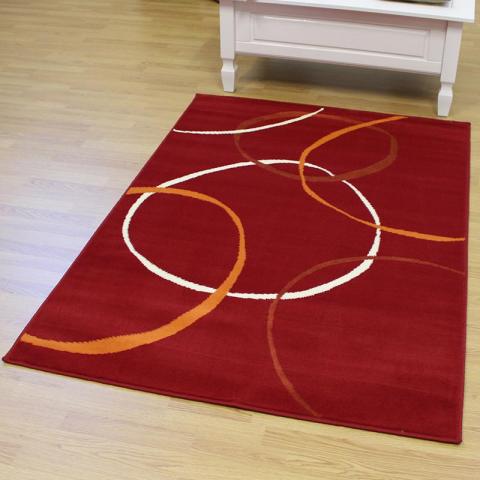 Luna Thin Red Modern Rug 