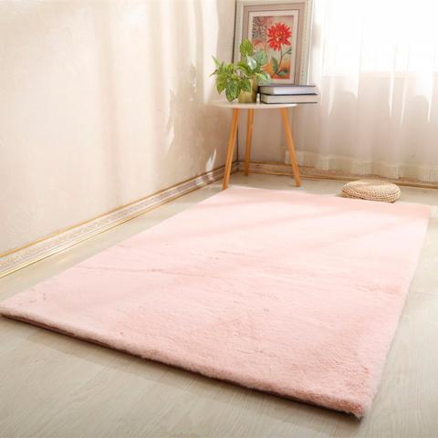 Lux Rabbit Faux Rug - Blush / 1500gsm