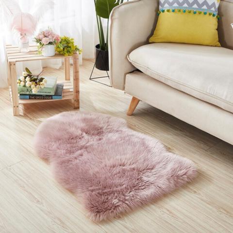 Luxury Faux Fur Rug - Dusky Rose