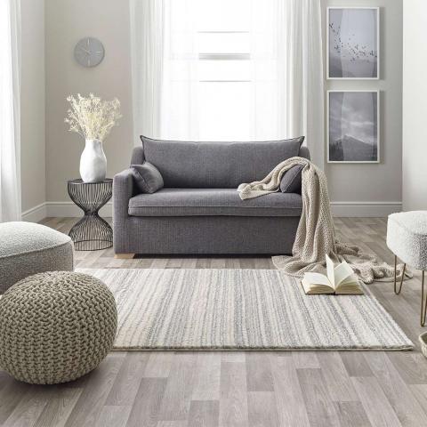 Maison Grey White 3D Rug 7887C Stripes 