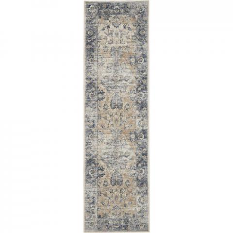 Malta Hallway Runners MAI13 by Kathy Ireland in Blue Ivory