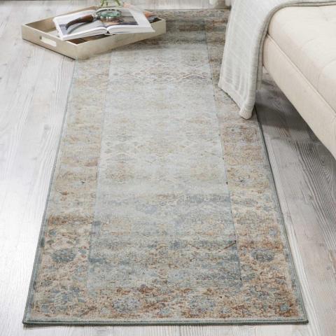 Malta MAI09 Traditional Runner Rugs by Kathy Ireland in Slate Grey