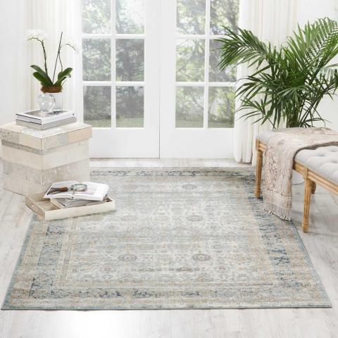 Malta MAI10 Traditional Rugs by Kathy Ireland in Cloud Grey