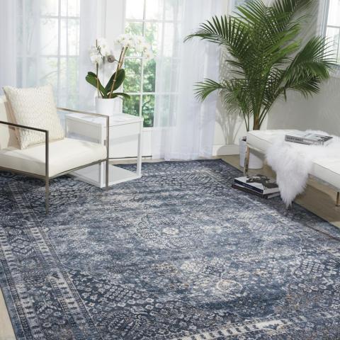 Malta Rugs MAI01 by Kathy Ireland in Navy