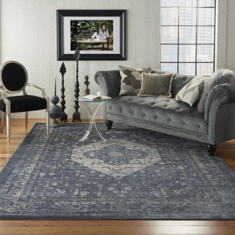 Malta Rugs MAI11 by Kathy Ireland in Navy