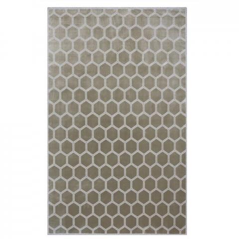 Manipur Geometric Viscose Rugs in Dove by Designers Guild