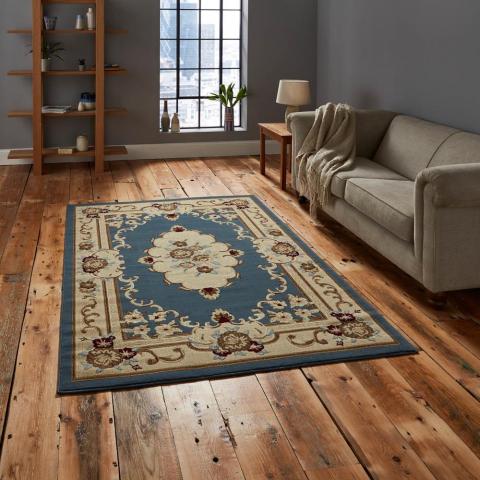 Marrakesh Circle Rugs in Light Blue