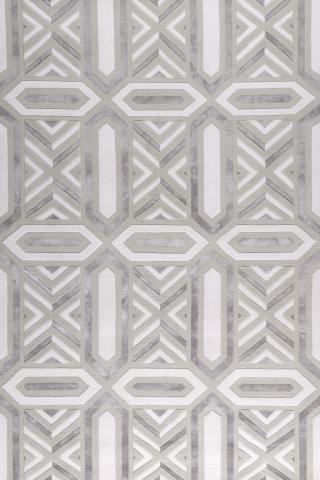 Martyn Lawrence Bullard Stevie Mac Classical 3.05x2.13m/10'x7' Cream Geometric Wool & Silk Classical rug by The Rug Company, Handknotted Tibetan wool and silk