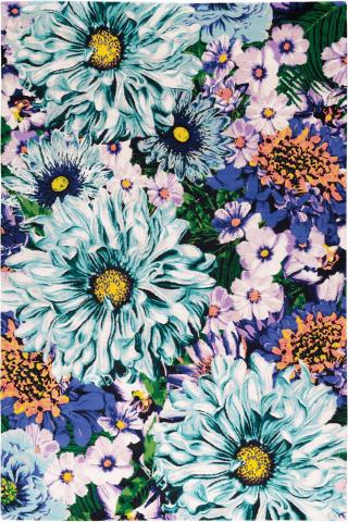 Mary Katrantzou Bluebell Daydream 1.83x1.22m/6'x4' Purple Floral Wool & Silk rug by The Rug Company, Handknotted Tibetan Wool & Silk