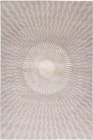 Mary Katrantzou Sunray Nude 2.74x1.83m/9'x6' Silver/Grey Art Deco Wool & Silk rug by The Rug Company, Handknotted Tibetan Wool & Silk