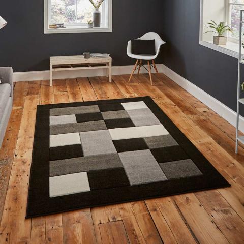 Matrix MT04 Black Grey Stylish Rug 