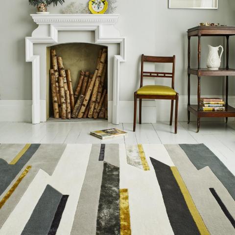 Matrix Rhombus MAX62 Rugs in Mustard