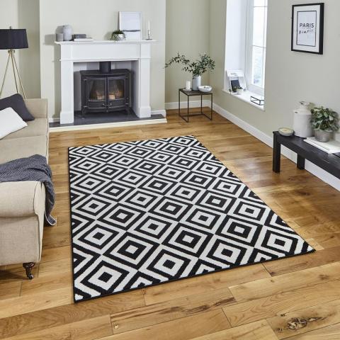 Matrix Rugs MT 89 in Black White