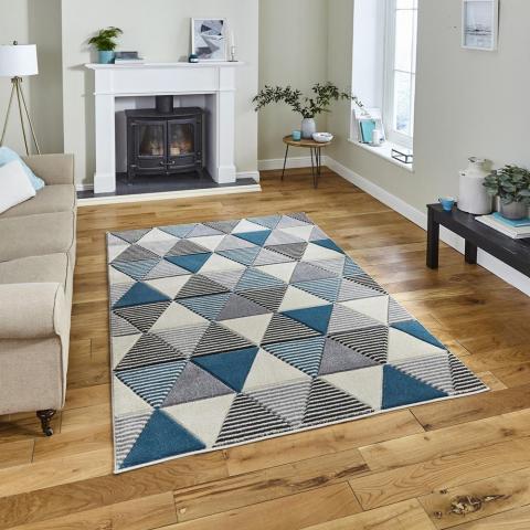 Matrix Rugs MT15 in Grey Blue