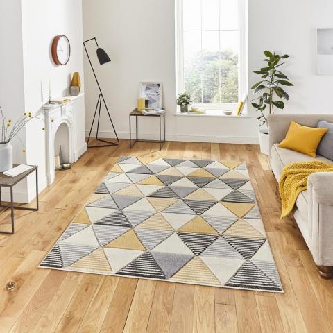 Matrix Rugs MT15 in Grey Yellow