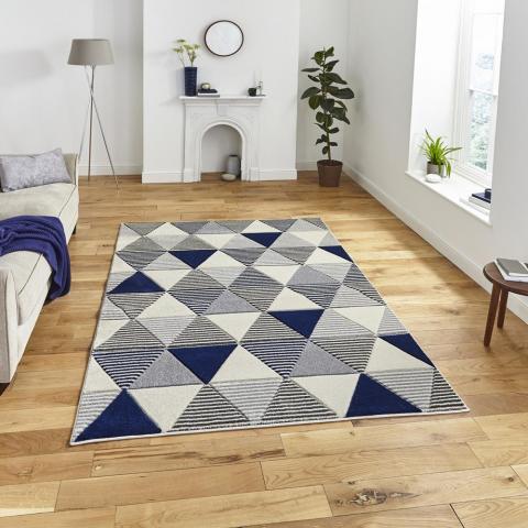 Matrix Rugs MT15 in Grey Navy