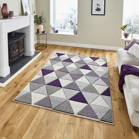 Matrix Rugs MT15 in Grey Purple