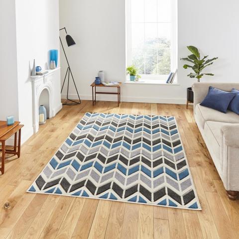 Matrix Rugs MT24 in Grey Navy