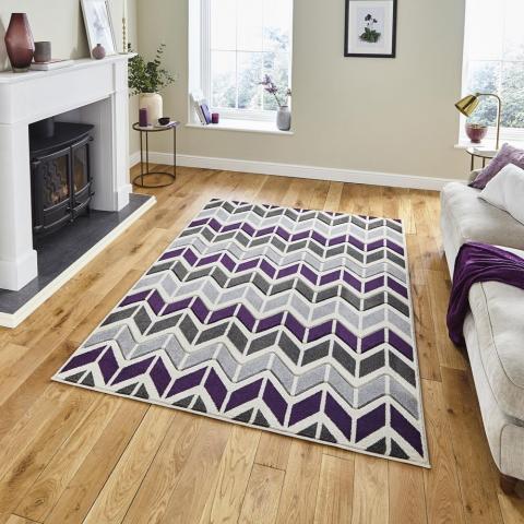 Matrix Rugs MT24 in Grey Purple