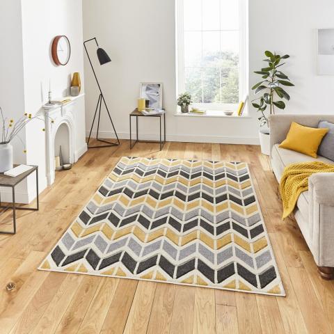 Matrix Rugs MT24 in Grey Yellow