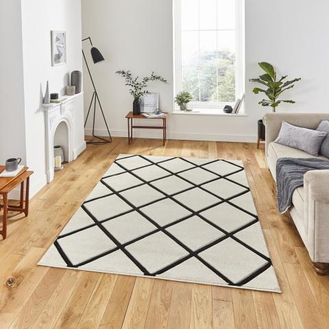 Matrix Rugs MT35 in Cream Black