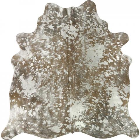 Metallic 1404 Cowhide Medium Silver on Brown