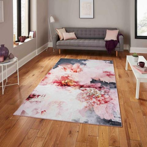 Michelle Collins FLOO24 Rose Black Rug 