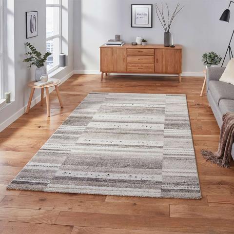 Milano N9534 Striped Beige Rug 